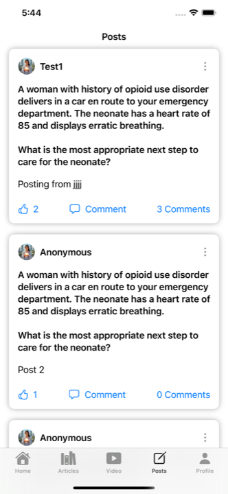 MedQ-AI social Posts feed